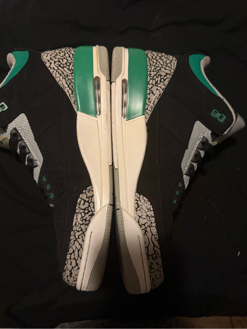 Black and Teal Retro Basketball Sneakers